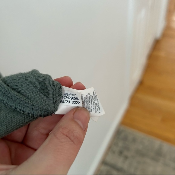 Aerie Endless Summer Polo Sweatshirt Green - Picture 9 of 12